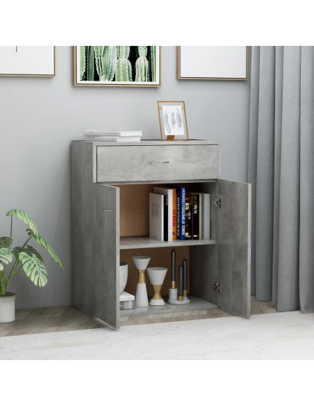 Credenza Grigio Cemento 60x30x75 cm in Legno Multistrato