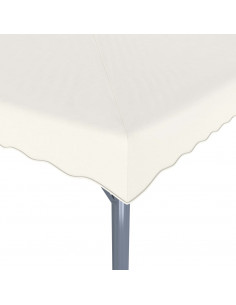 Gazebo con Stringa di Luci LED 400x300 cm Crema in Alluminio