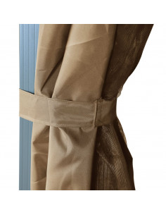 Gazebo con Tenda 300x300 cm Grigio Talpa in Alluminio