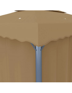 Gazebo con Tende 3x3 cm Grigio Talpa in Alluminio