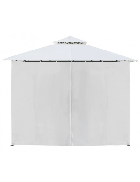 Gazebo con Tende 600x298x270 cm Bianco 180g/m²