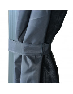 Gazebo con Tende e Luci LED 400x300 cm Antracite in Alluminio 2