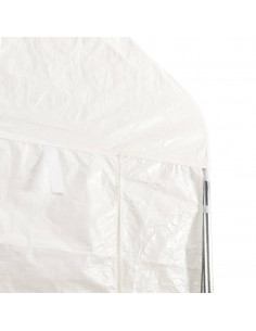 Gazebo con Tetto Bianco 13,38x4,08x3,22 m in Polietilene 2