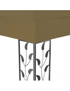 Gazebo con Tetto Doppio 3x4 m Grigio Talpa 180 g/m² 2