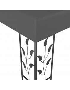 Gazebo con Tetto Doppio e Luci LED 3x4 m Antracite