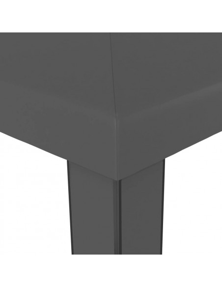 Gazebo con Tetto Doppio e Stringa di Luci LED 3x3 m Antracite