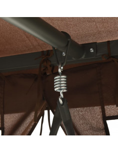 Gazebo Convertibile Panchina a Dondolo Caffè