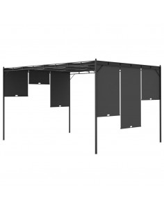 Gazebo da Giardino con Tenda Laterale 4x3x2,25 m Antracite