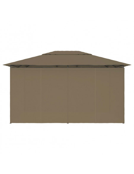 Gazebo da Giardino con Tende 4x3 m Grigio Talpa 180 g/m²