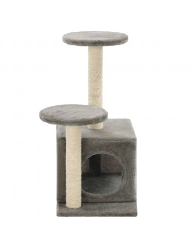 Albero per Gatti con Pali Tiragraffi in Sisal 60 cm Grigio