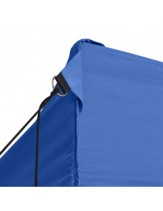 Gazebo Pieghevole con 4 Pareti 3x6m Acciaio Blu 2