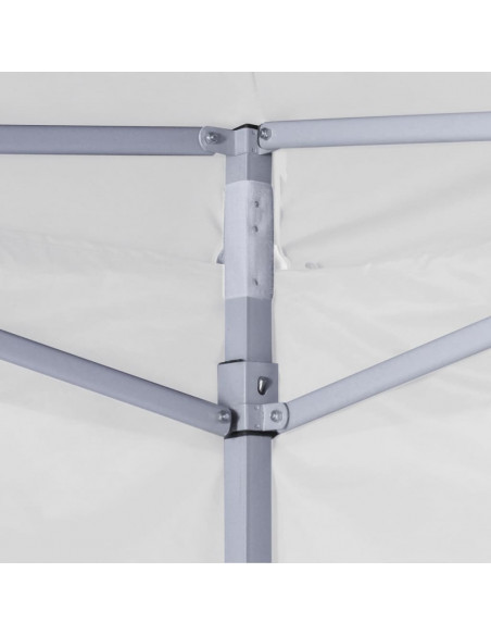 Gazebo Pieghevole Professionale 4 Pareti 2x2m Acciaio Bianco
