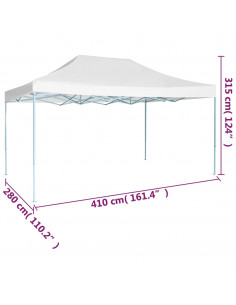 Gazebo Professionale Pieghevole 3x4m Acciaio Bianco 2