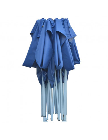 Gazebo Professionale Pieghevole 3x4m Acciaio Blu