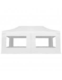 Gazebo Professionale Pieghevole Alluminio e Pareti 6x3m Bianco