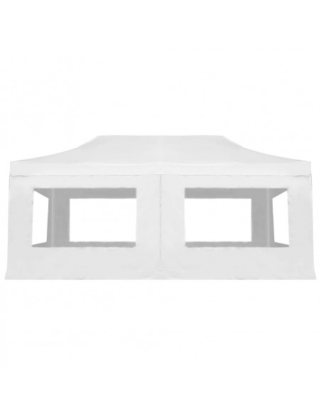 Gazebo Professionale Pieghevole Alluminio e Pareti 6x3m Bianco