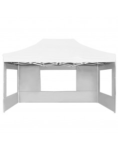 Gazebo Professionale Pieghevole in Alluminio Pareti 4,5x3m Bianco
