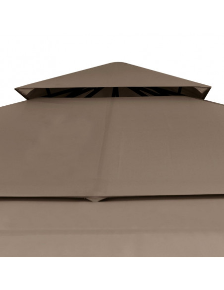 Gazebo Tetto Doppio Estendibile 3x3x2,75m Grigio Talpa 180g/m²