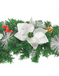 Ghirlanda Natalizia con Luci a LED 2,7 m in PVC Verde