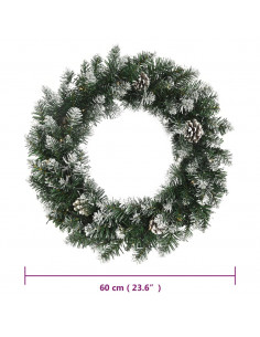 Ghirlanda Natalizia con Luci LED Verde 60 cm PVC