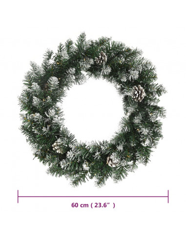 Ghirlanda Natalizia con Luci LED Verde 60 cm PVC