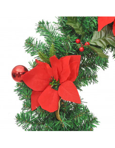 Ghirlanda Natalizia con Luci LED Verde 60 cm PVC