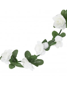 Ghirlande Fiori Artificiali 6 pz Bianco 240cm