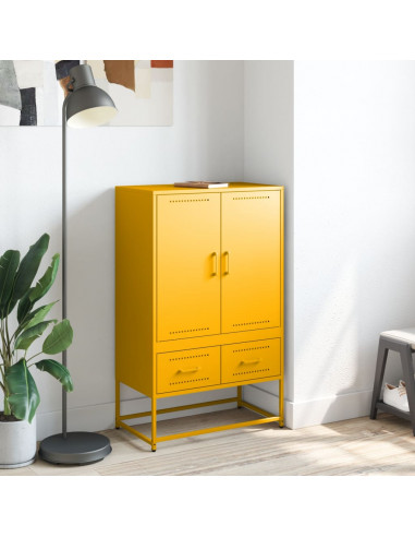 Credenza Giallo Senape 68x39x111,5 Acciaio Laminato Freddo