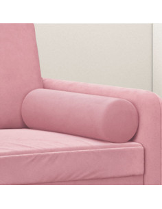 Cuscini Decorativi 2 pz Rosa Ø15x50 cm in Velluto