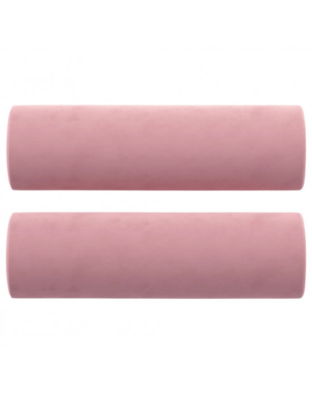 Cuscini Decorativi 2 pz Rosa Ø15x50 cm in Velluto
