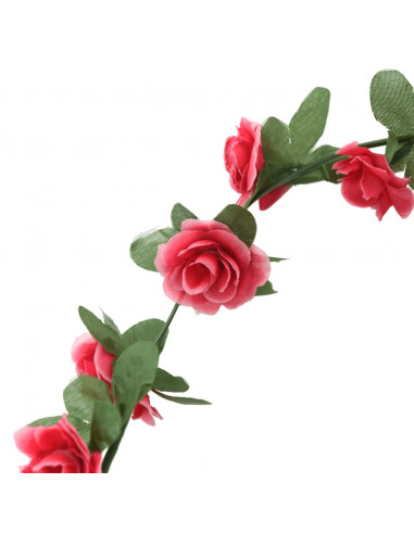 Ghirlande Fiori Artificiali 6 pz Rosa Rossa Primaverile 250cm