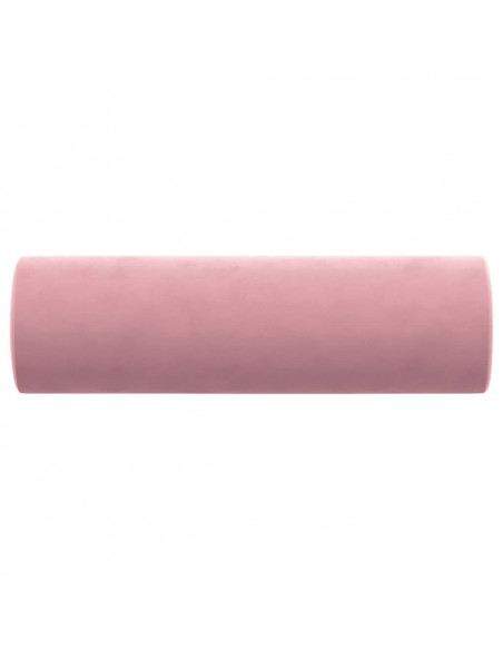 Cuscini Decorativi 2 pz Rosa Ø15x50 cm in Velluto
