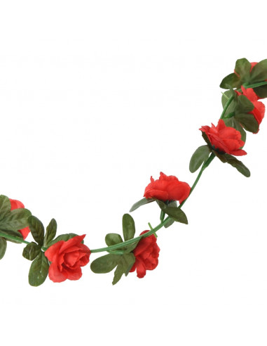 Ghirlande Fiori Artificiali 6 pz Rosso 240cm