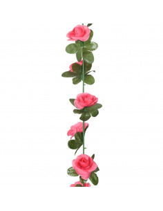 Ghirlande Fiori Artificiali 6 pz Rosso Rosa 240cm