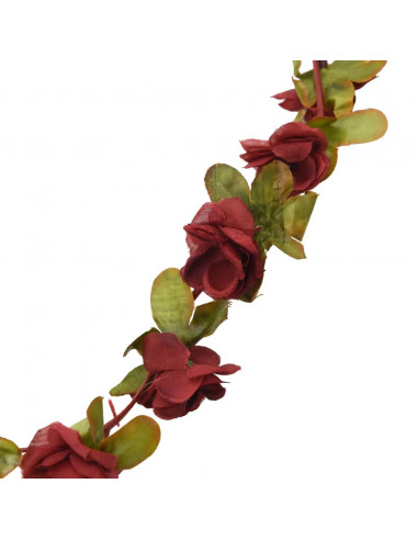 Ghirlande Fiori Artificiali 6 pz Rosso Vino 250cm