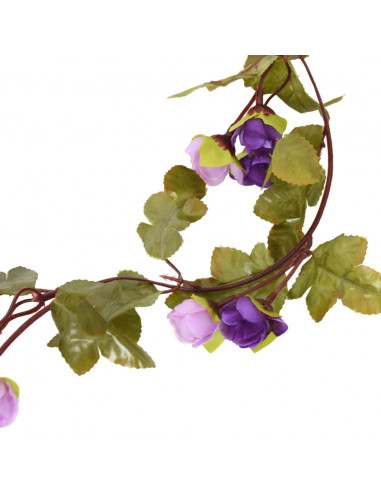 Ghirlande Fiori Artificiali 6 pz Viola Chiaro 215cm