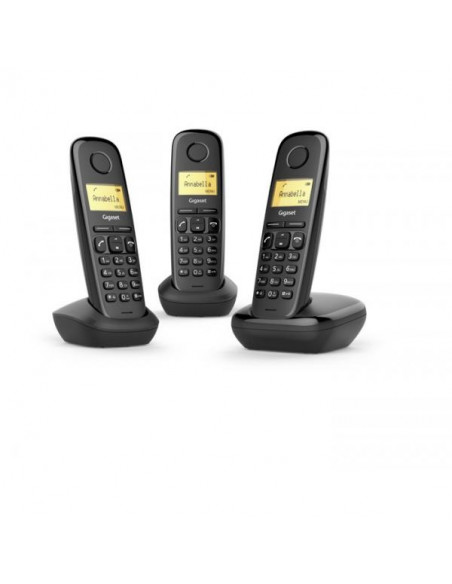 Gigaset A170 Trio Analog/DECT telephone Identificatore di chiamata Nero