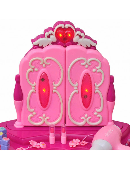 Gioco per Bambini Tavolo Cosmetica 3 Specchi con Luci/Suoni
