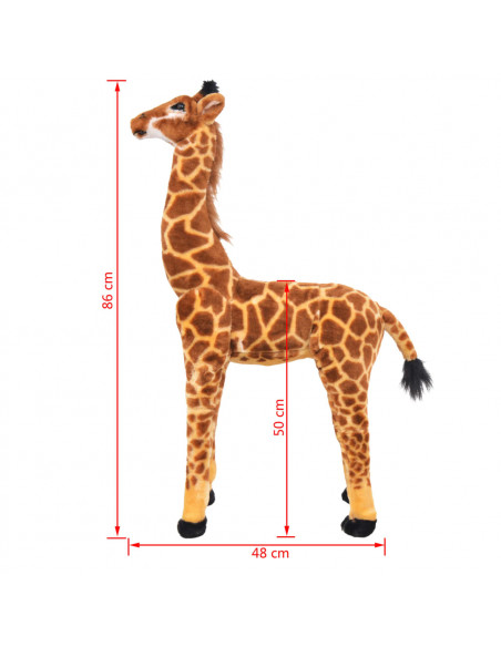 Giraffa in Peluche in Piedi Marrone e Gialla XXL
