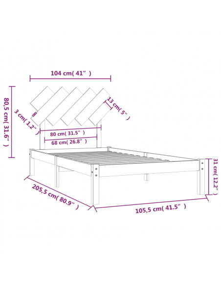 Giroletto 100x200 cm in Legno Massello