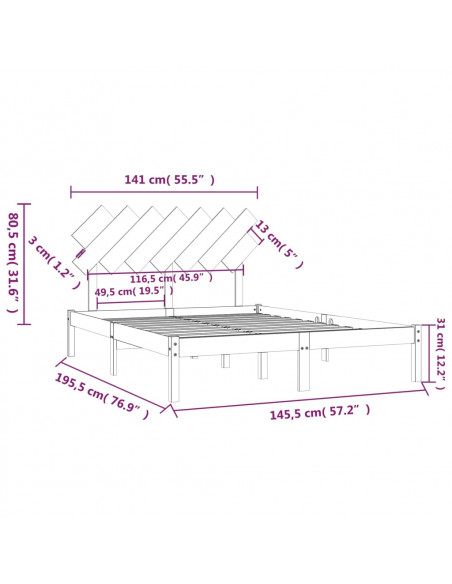 Giroletto 140x190 cm 4FT6 Double in Legno Massello