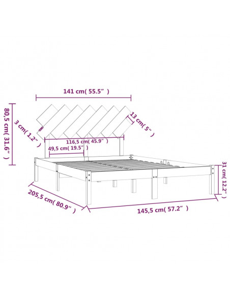 Giroletto 140x200 cm in Legno Massello