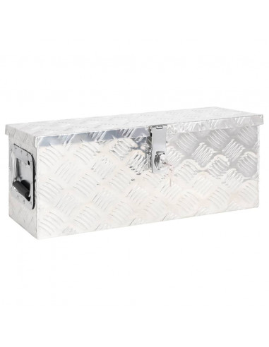 Contenitore Portaoggetti Argento 60x23,5x23 cm in Alluminio