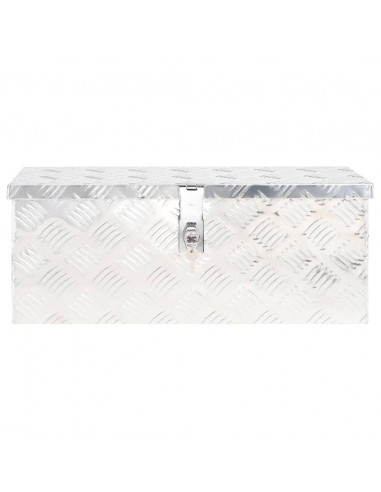 Contenitore Portaoggetti Argento 60x23,5x23 cm in Alluminio