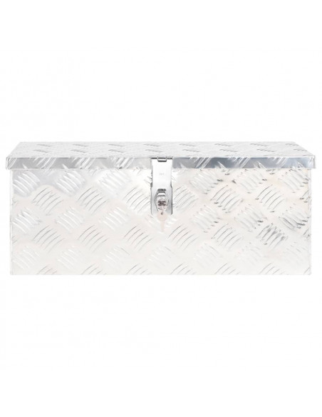 Contenitore Portaoggetti Argento 60x23,5x23 cm in Alluminio