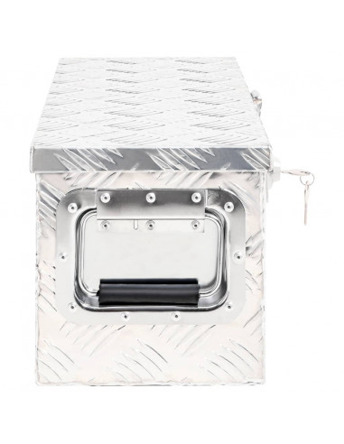 Contenitore Portaoggetti Argento 60x23,5x23 cm in Alluminio