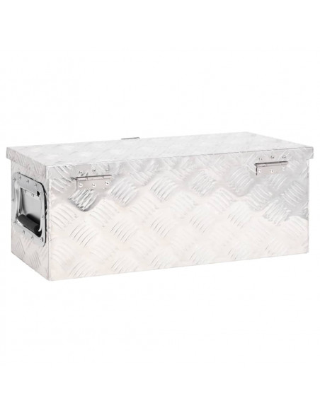 Contenitore Portaoggetti Argento 60x23,5x23 cm in Alluminio