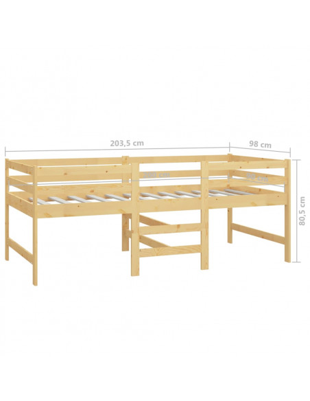 Giroletto 90x200 cm in Legno Massello di Pino