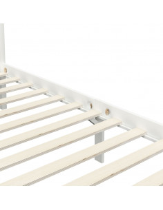 Giroletto a Baldacchino Bianco Legno Massello di Pino 100x200cm 2