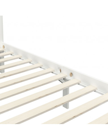 Giroletto a Baldacchino Bianco Legno Massello di Pino 100x200cm